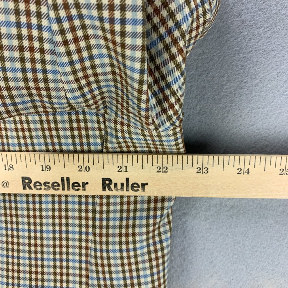 **SOLD**Roberto Rosso Sport Coat Mens 44R Brown Blue Check Wool Blend - Picture 10 of 16